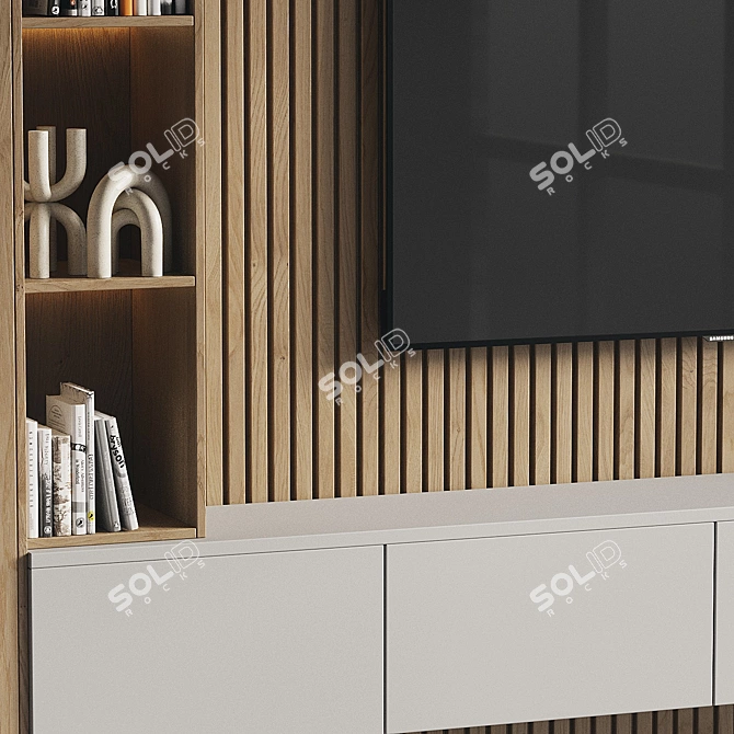 Modern TV Wall Set 081 3D model image 3