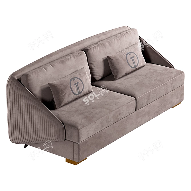 Luxury Dark Brown Palazzo Sofa 3D model image 4