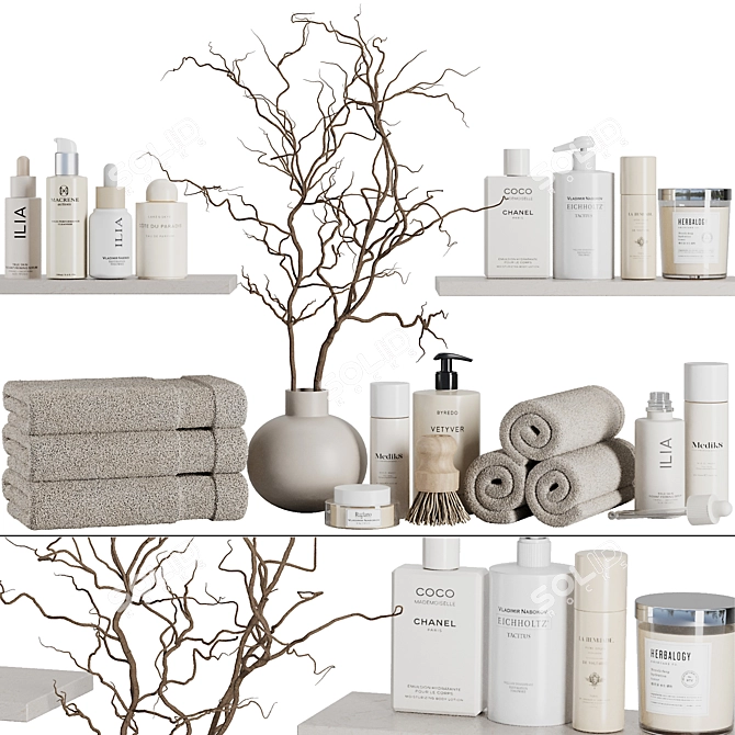 Modern Bathroom Accessory Set 2016 3D model image 1