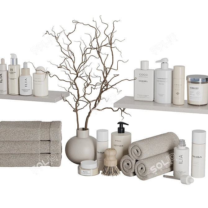 Modern Bathroom Accessory Set 2016 3D model image 5