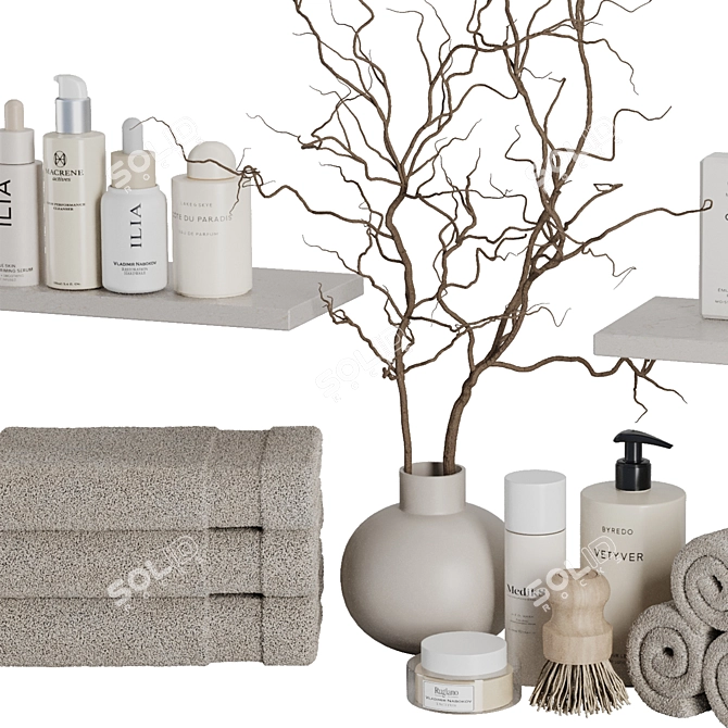 Modern Bathroom Accessory Set 2016 3D model image 6