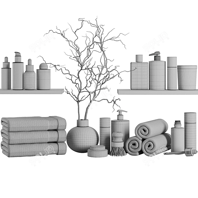 Modern Bathroom Accessory Set 2016 3D model image 7