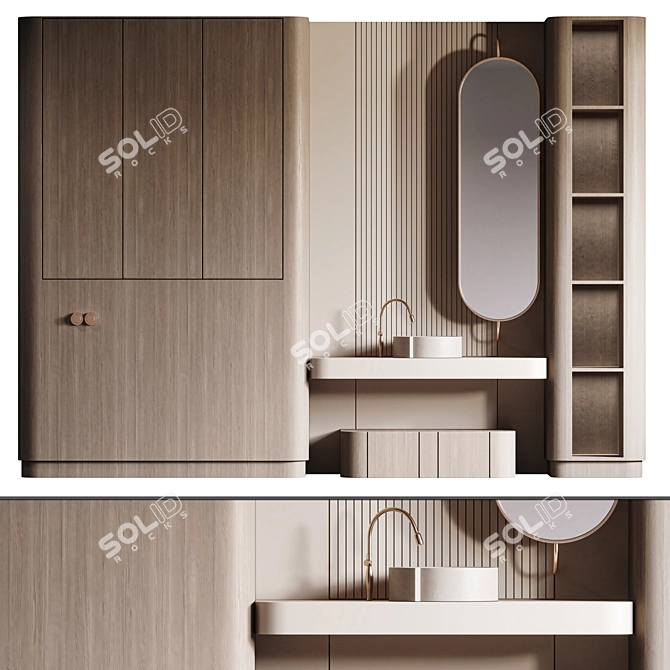 Modern Bathroom Furniture Set 27 3D model image 1