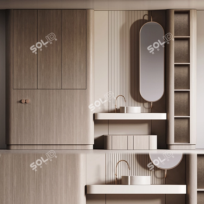 Modern Bathroom Furniture Set 27 3D model image 2