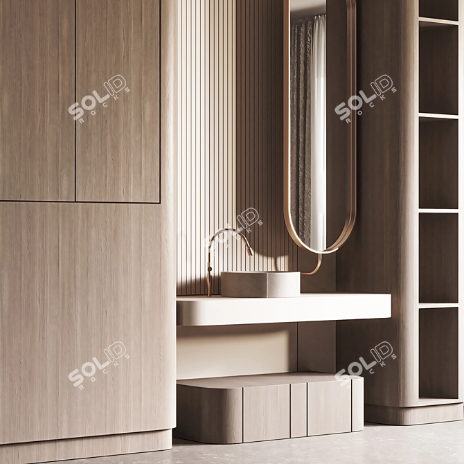 Modern Bathroom Furniture Set 27 3D model image 5