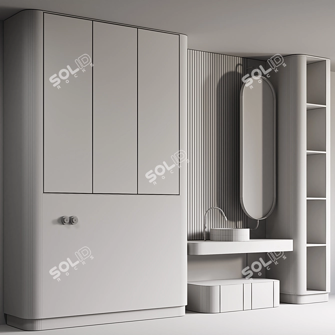 Modern Bathroom Furniture Set 27 3D model image 7