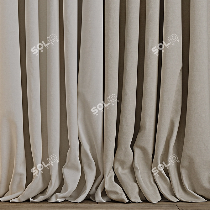 Minimalist Curtain 3D Model Pack 3D model image 2