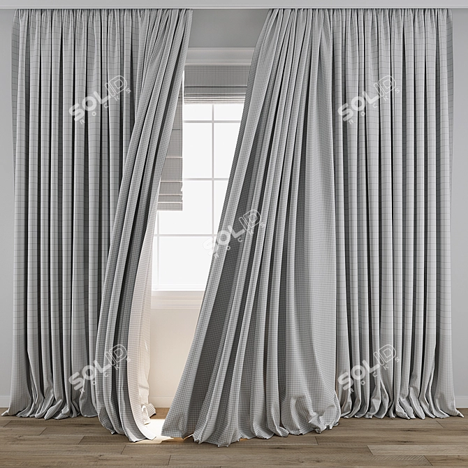 Minimalist Curtain 3D Model Pack 3D model image 3