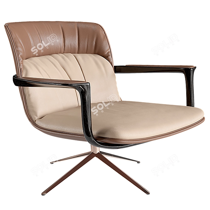 Sculpted Elegance in Armchair 3D model image 1