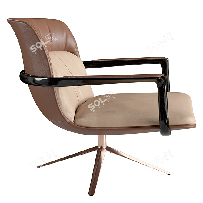 Sculpted Elegance in Armchair 3D model image 2