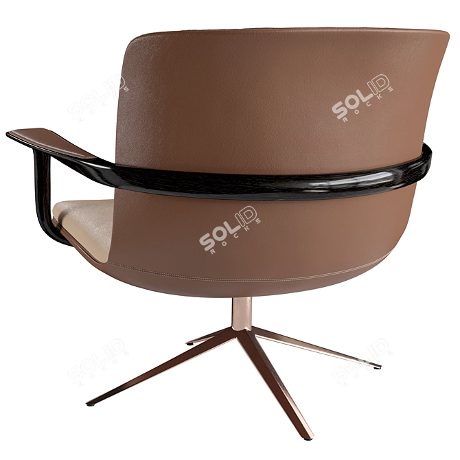 Sculpted Elegance in Armchair 3D model image 3