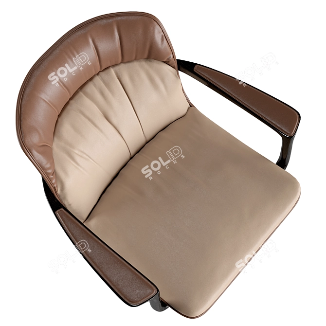 Sculpted Elegance in Armchair 3D model image 4