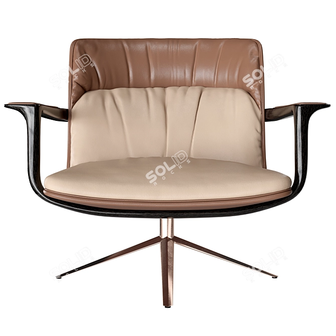 Sculpted Elegance in Armchair 3D model image 5