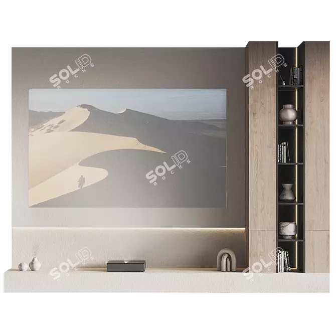 Modern TV Wall Set 3D 3D model image 1