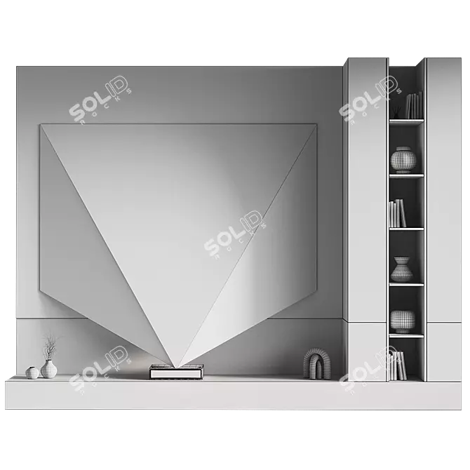 Modern TV Wall Set 3D 3D model image 4