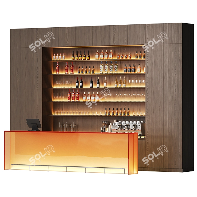 Luminous Minimalistic Bar Counter 3D model image 1