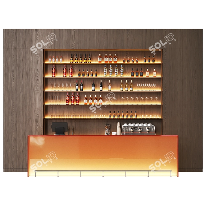 Luminous Minimalistic Bar Counter 3D model image 2