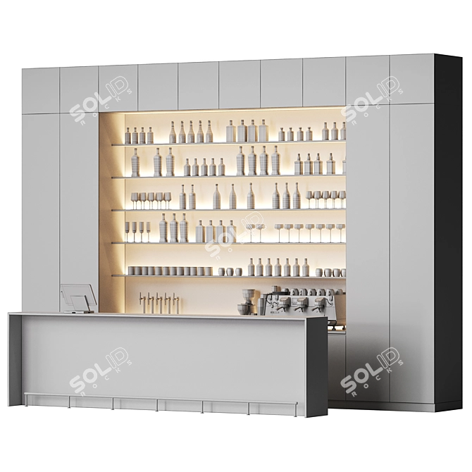 Luminous Minimalistic Bar Counter 3D model image 4