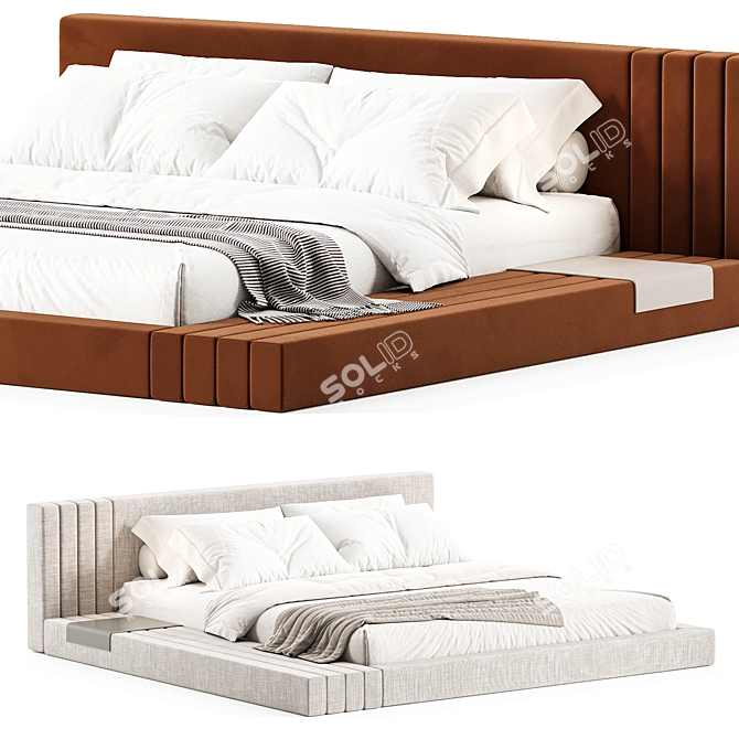 Queen Size Bed Frame 18 3D model image 3