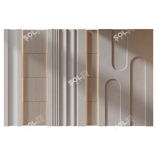 Wood and Marble Wall Panels 3D model image 1