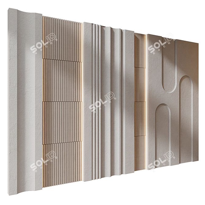 Wood and Marble Wall Panels 3D model image 3