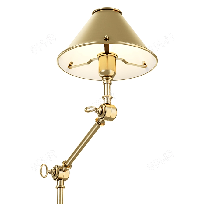 Streamlined Brass Anette Floor Lamp 3D model image 3