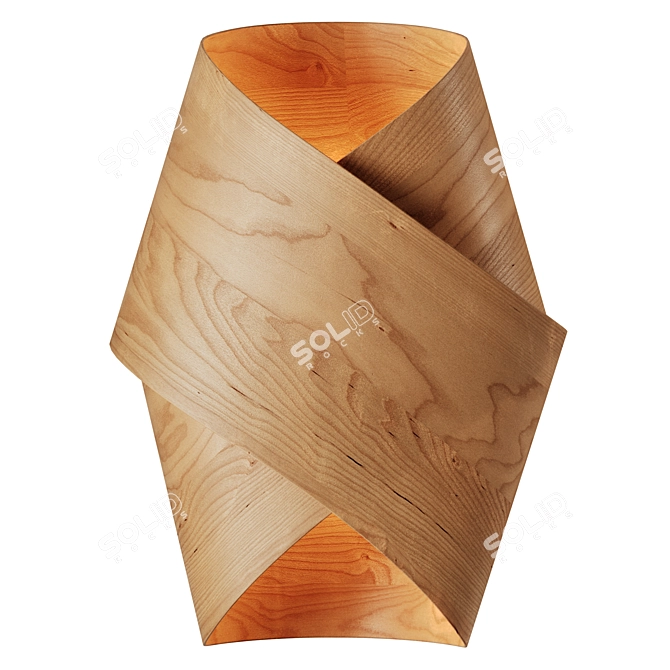 Handmade Wood Veneer Wall Lamp 3D model image 4