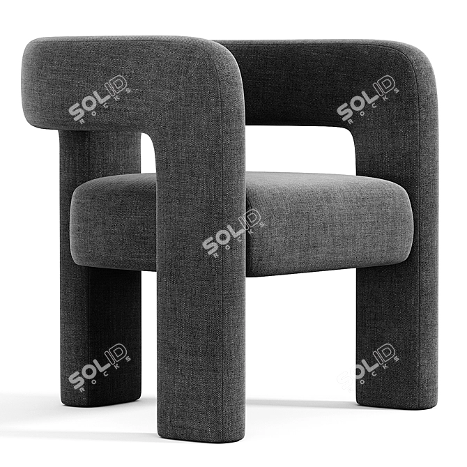 Cozy Boucle Accent Armchair 3D model image 5