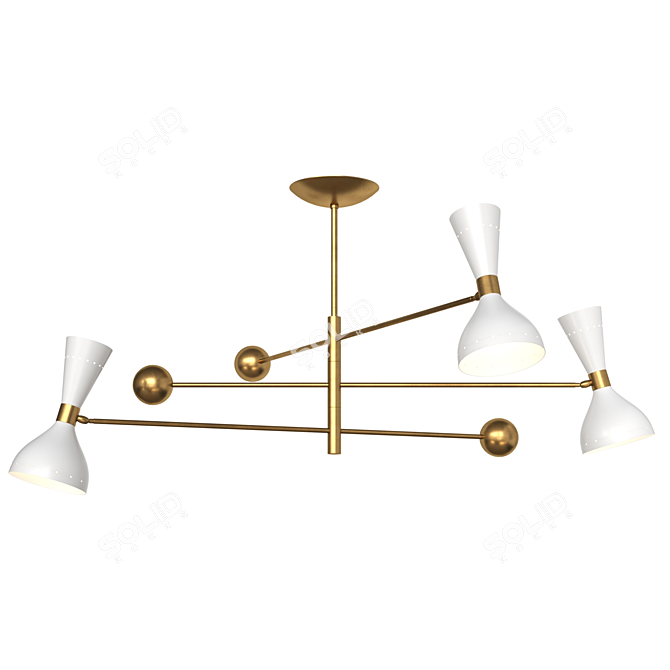 Orbitale Arteluce Brass Chandelier 3D model image 3