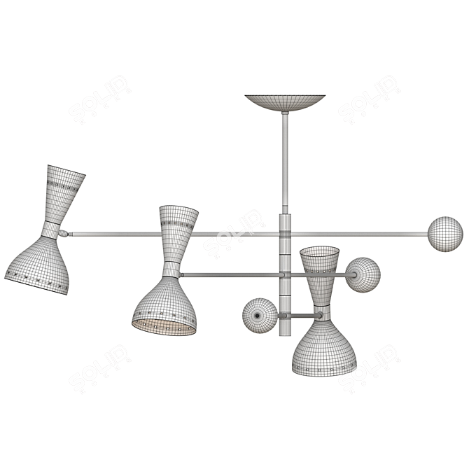 Orbitale Arteluce Brass Chandelier 3D model image 4