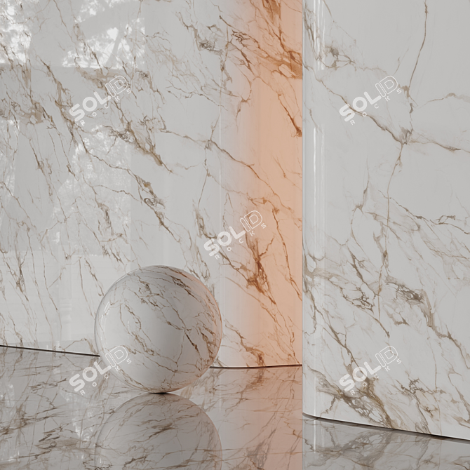 Marble Texture Set with Reflections 3D model image 2