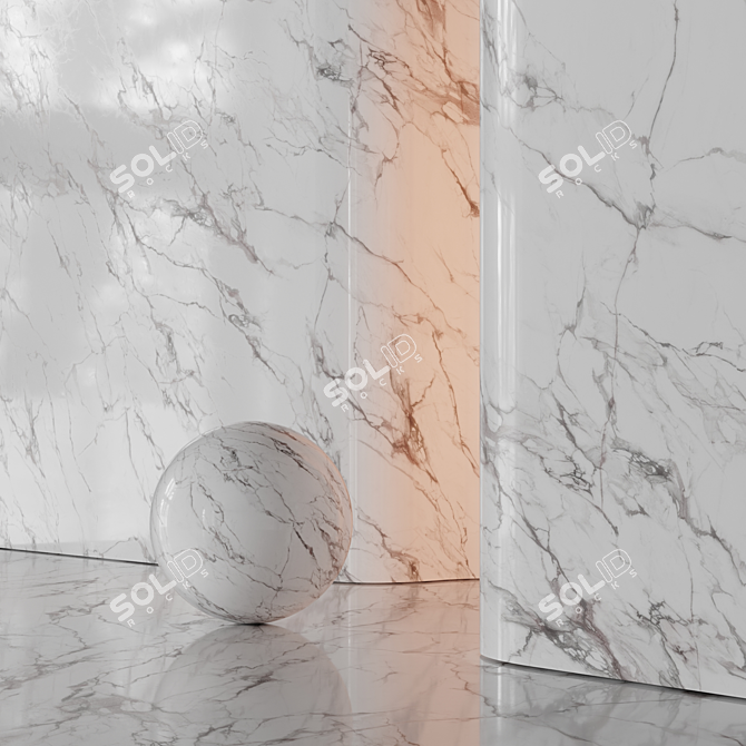 Marble Texture Set with Reflections 3D model image 5