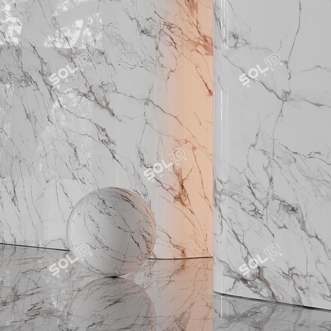 Marble Texture Set with Reflections 3D model image 6