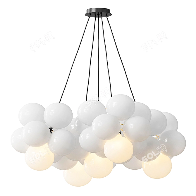 Frosted Bubble Chandelier D=85cm 3D model image 1