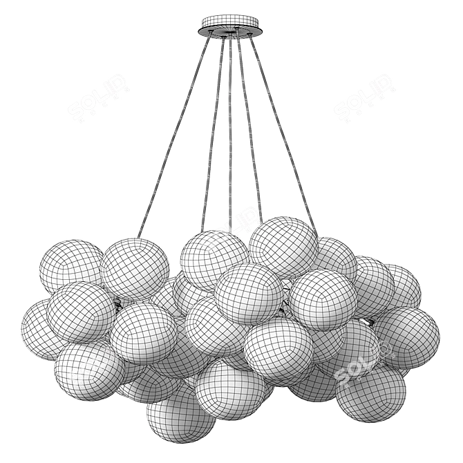 Frosted Bubble Chandelier D=85cm 3D model image 4