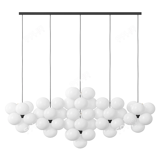 Black Bubble Chandelier, Frosted Cloud 3D model image 2