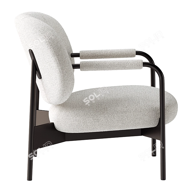 Modern Cross Lounge Chair in Millimeters 3D model image 2