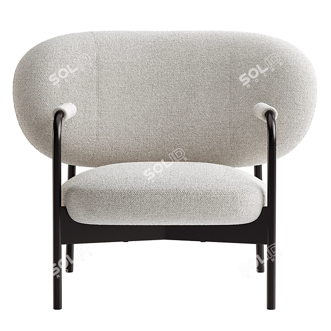 Modern Cross Lounge Chair in Millimeters 3D model image 3