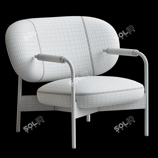 Modern Cross Lounge Chair in Millimeters 3D model image 4