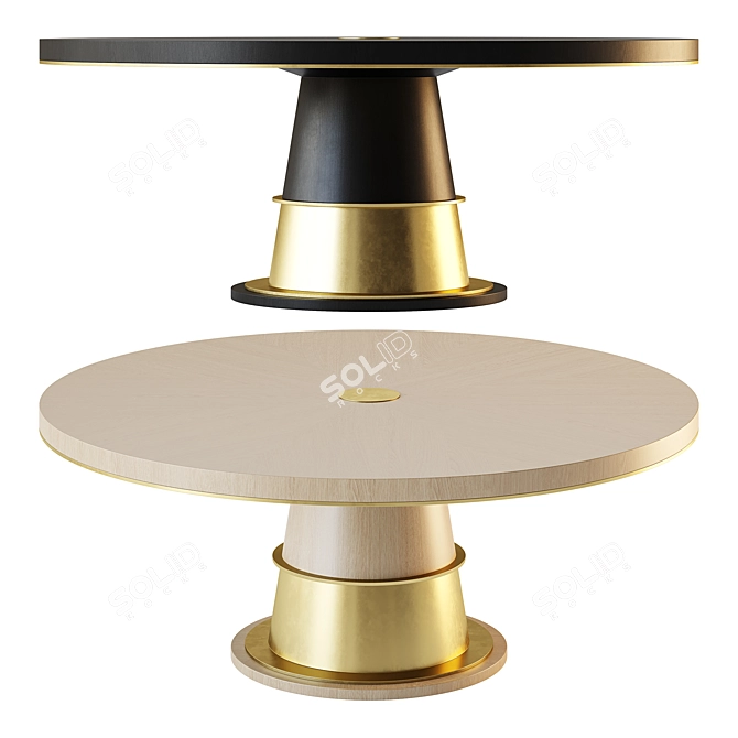 Luxury Hermes Dining Table, 4K Texture 3D model image 2