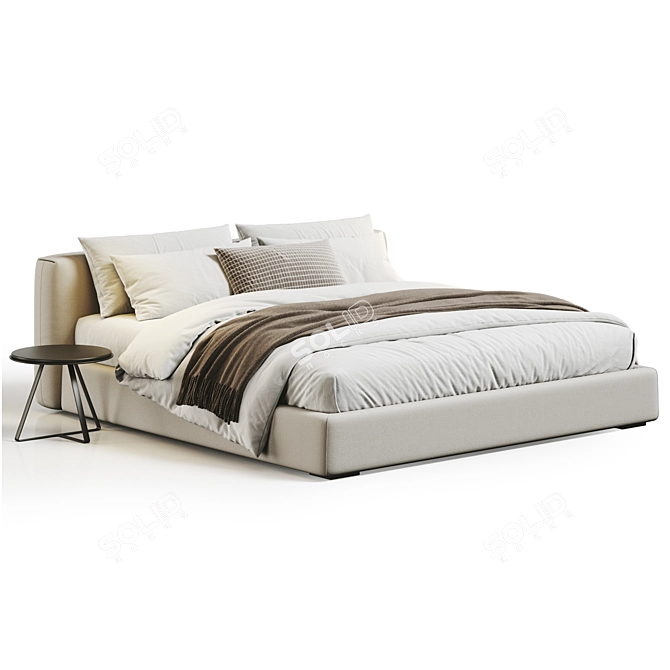 Modern Italian Flexform Asolo Bed 3D model image 2