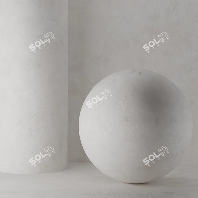 Brush-Applied Light Decorative Plaster 3D model image 1