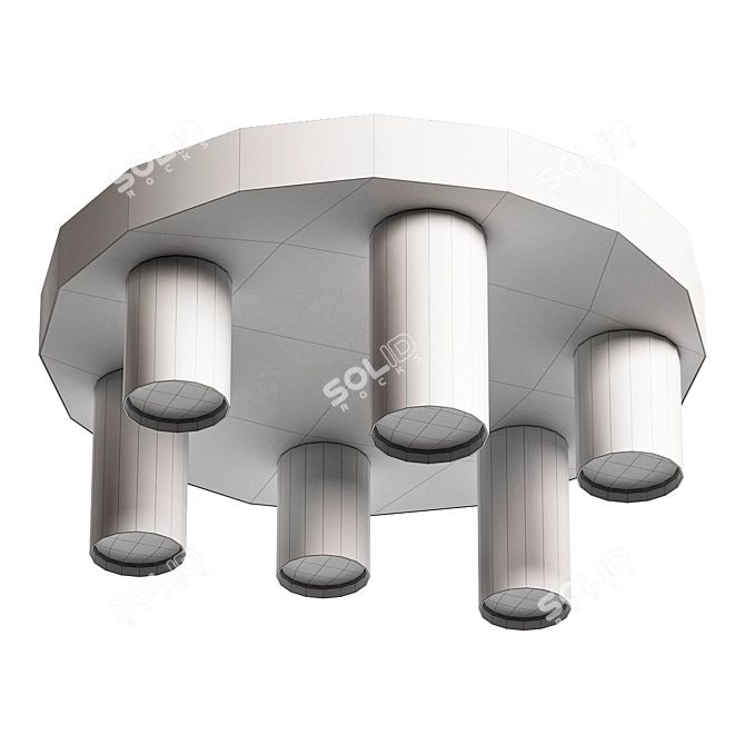 Modern Wood Ceiling Light Fixture 3D model image 2