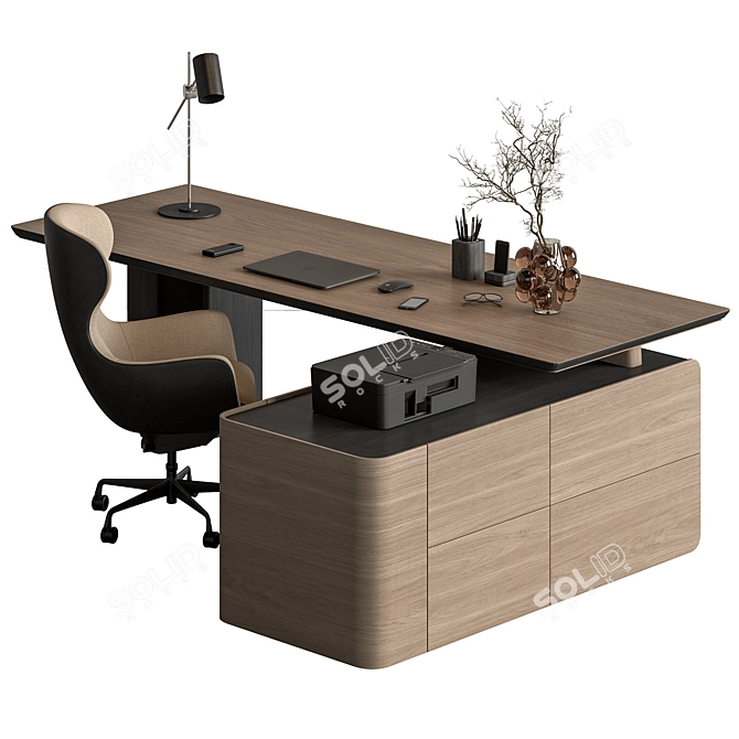 Modern Home Office Furniture Set 3D model image 3