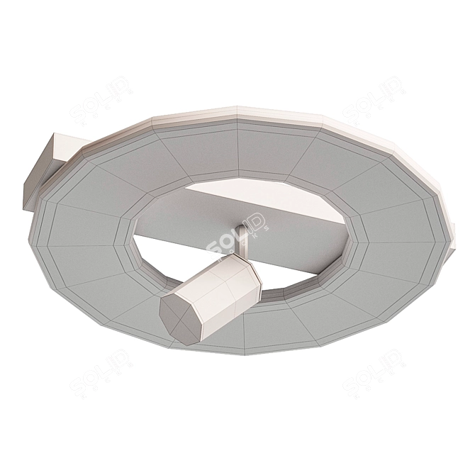 Contemporary Round Wood Ceiling Light 3D model image 3