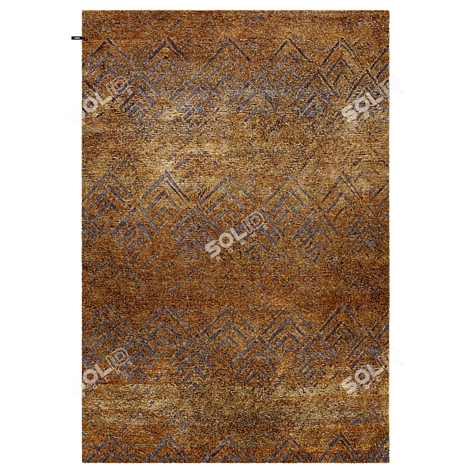 Artisan Gold Rug Texture Unique 3D model image 2