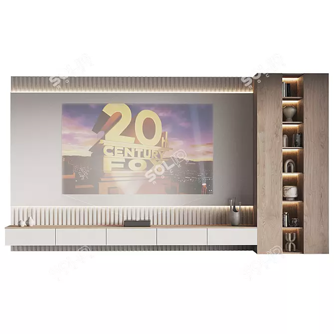 Modern TV Wall Set Furniture 3D model image 3