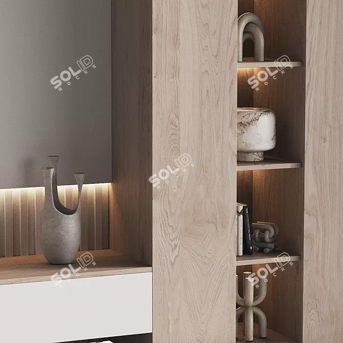 Modern TV Wall Set Furniture 3D model image 5