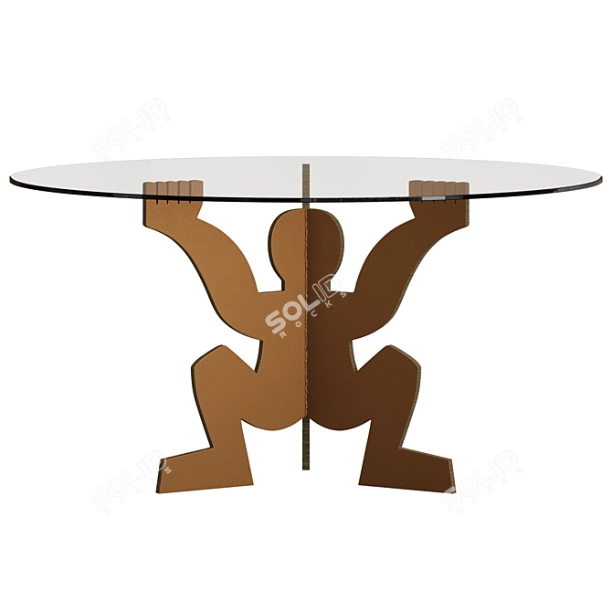 Modern Round Dining Table Set 3D model image 4