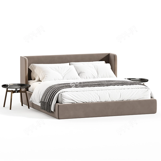 Modern Minimalist Bed Design 3D model image 2